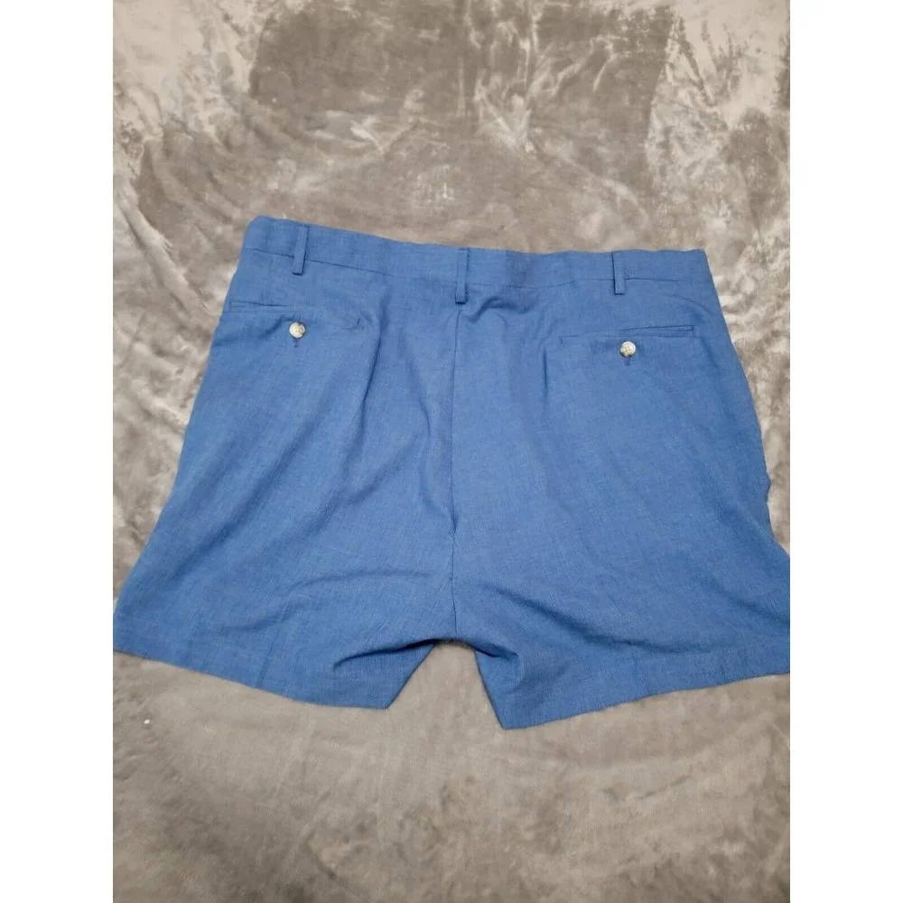 Lot of 2 Berle Shorts Mens 42 waist flat front Chino Golf Casual beige‎ and blue